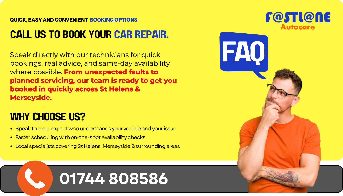 Call Fastlane Autocare - Autocentres for The Quickest Way To Book Car Repair In St Helens and Merseyside. Call Fastlane Autocare - Autocentres to book your car repair in St Helens : Quickest Way to Book Car Repair St Helens